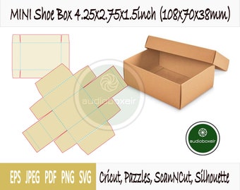 Template of box for shoe mini size  (4.25"x2.75"x1.5")