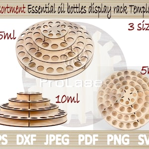 64-Hole Essential Oil Display Rack Template – Laser Cut Ready! SVG, DXF, PDF – Instant Download!