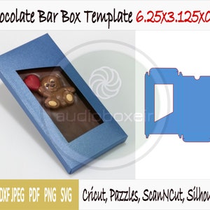 Template of box for chocolate bar with window (6.25x3.125x0.5")