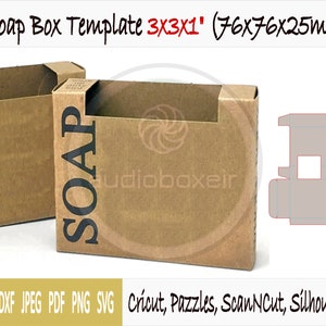 Template of soap box with side window (3"x3"x1")