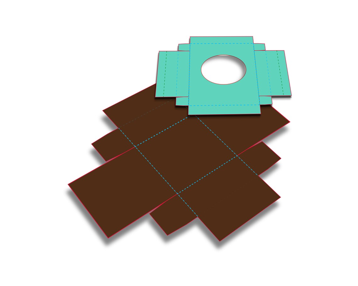 Cookie Box Template 6x6x1 75inch Favor Gift Round Window PDF Etsy