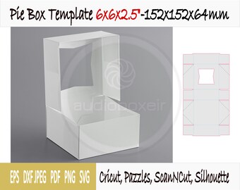 Template of box for pie (6"x6"x2.5")