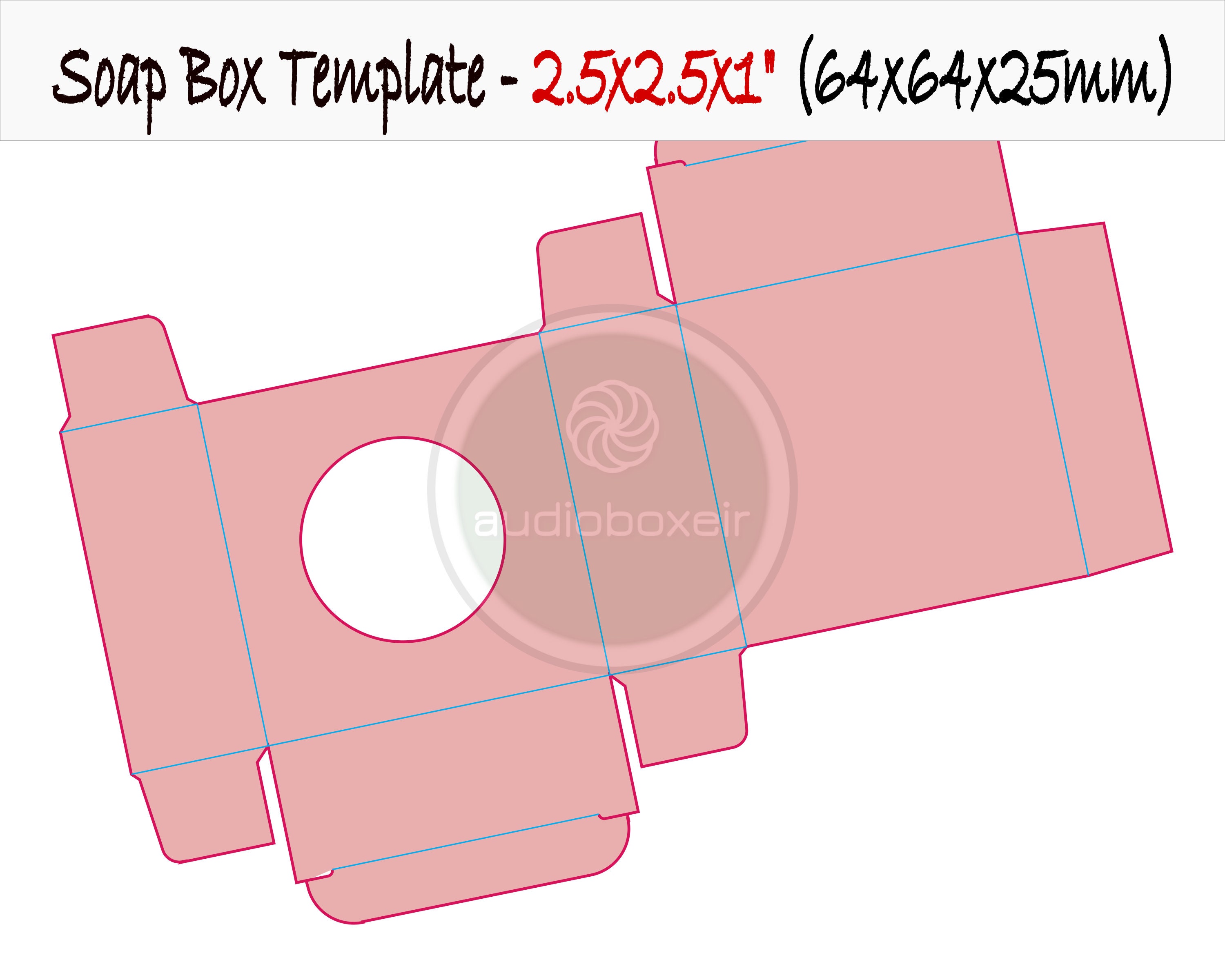 Soap Box Template 2.5x2.5x164x64x25mm PDF SVG DXF Eps | Etsy