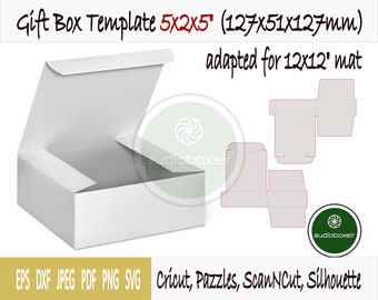 Template of box for gift (5"x2"x5")