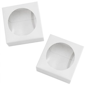 Template of box for macaron with round window (2.25&quot;x2.25&quot;x1&quot;)