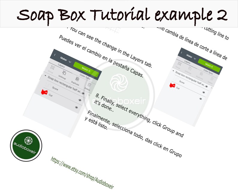 Soap Box Template 2.75x2x4-70x51x102mm Full Window PDF SVG DXF Eps Png Jpg DieCut Cricut Tutorial Silhouette ScanNCut Printing Instructions