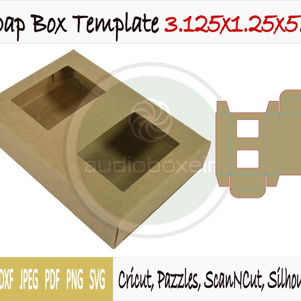 Template of soap box with 2 windows (3.125"x1.25"x5.5")