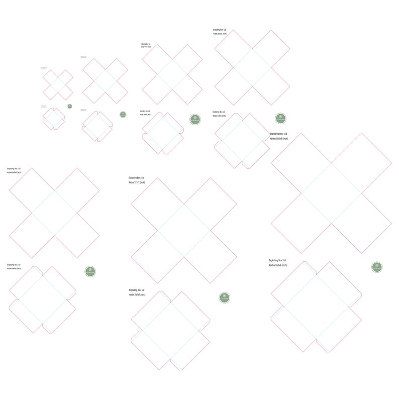 explosion box in a box template 7 sizes exploding pdf svg file etsy