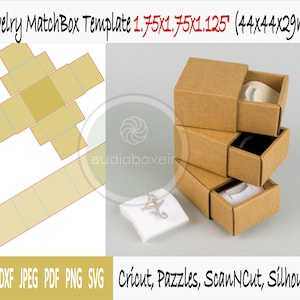 Plantilla de caja de cerillas para joyería (1,75"x1,75"x1,125")