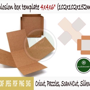 Template of explosion box (4"x4"x6")