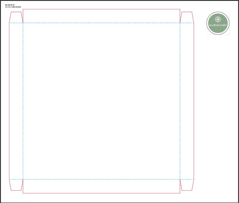 Box with lid template 14x14x3inch Favor Box Gift Box PDF ...