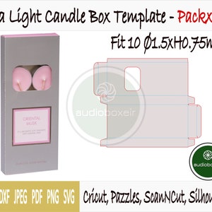 Template of box for tea light candle - holds 10 candles of 1.5&quot;x0.75&quot;