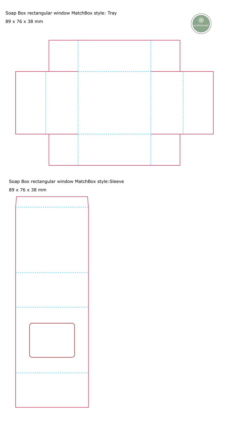 Soap box template 3.5x3x1.5inch 89x76x38mm matchbox window Etsy