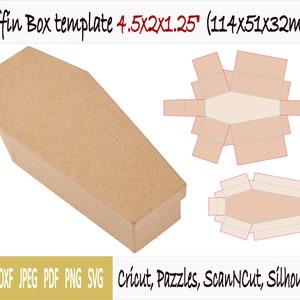 Template of box of coffin (4.5&quot;x2&quot;x1.25&quot;)
