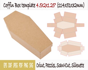 Template of box of coffin (4.5"x2"x1.25")