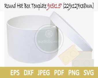 Template of box for round hat (9"x5"x1.5")