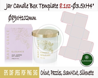 Template of box for jar candle (3.5&quot;x3.5&quot;x4&quot;)