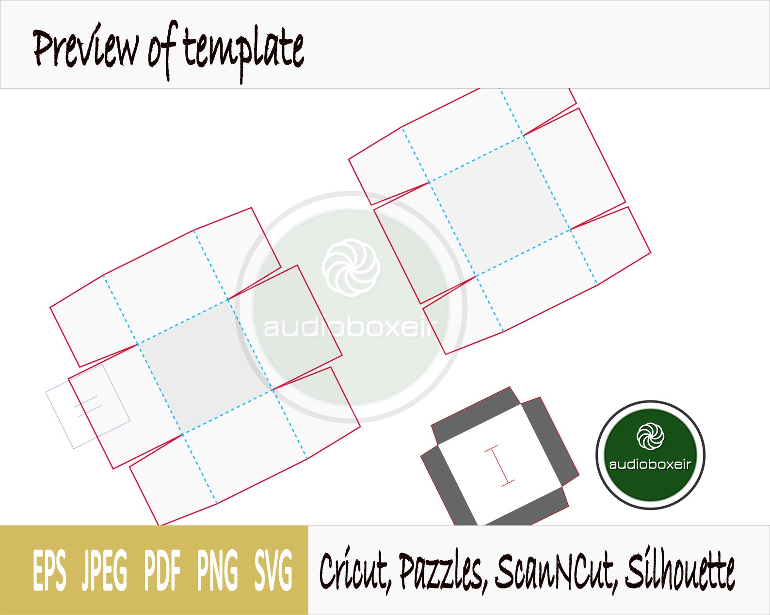 Ring Box Template 1.625x1.625x1.25 Engagement Wedding | Etsy