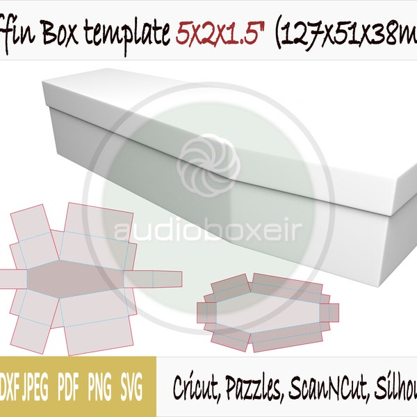 Template of box of coffin (5"x2"x1.5")