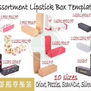 Templates of box for lipstick - 10 sizes