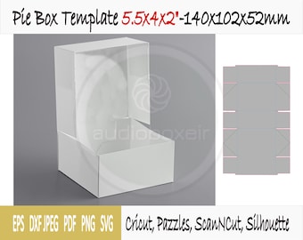 Template of box for pie (5.5"x4"x2")