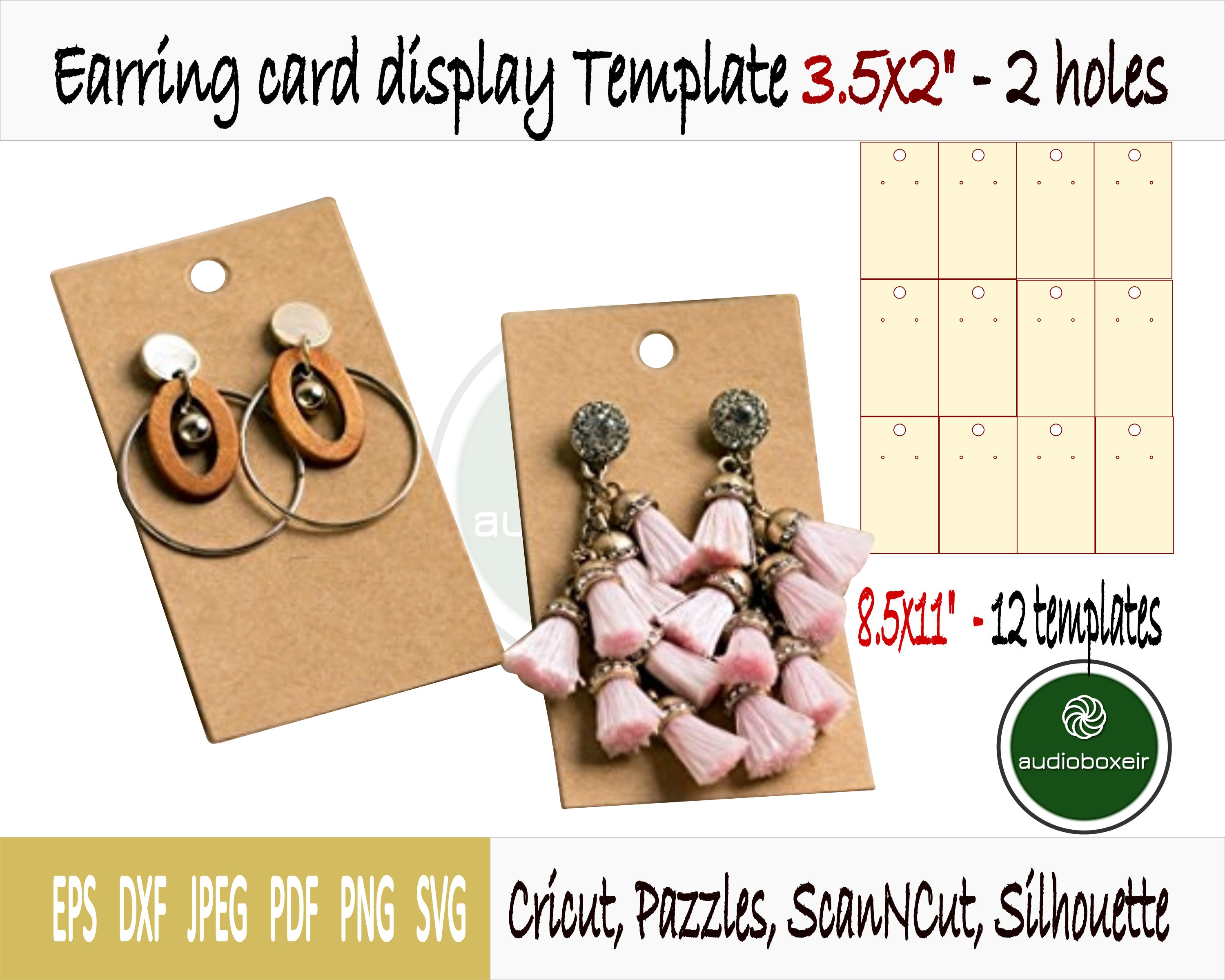 Template of Card for Earring 2.25x2x3 