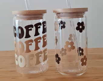 Beer Can Glass | Iced Coffee | Soda Can Glass | Vinyl Cup | Glass Coffee Cup | Soda Glass | Coffee Addict | Trendy Cup