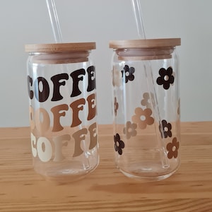 Beer Can Glass | Iced Coffee | Soda Can Glass | Vinyl Cup | Glass Coffee Cup | Soda Glass | Coffee Addict | Trendy Cup