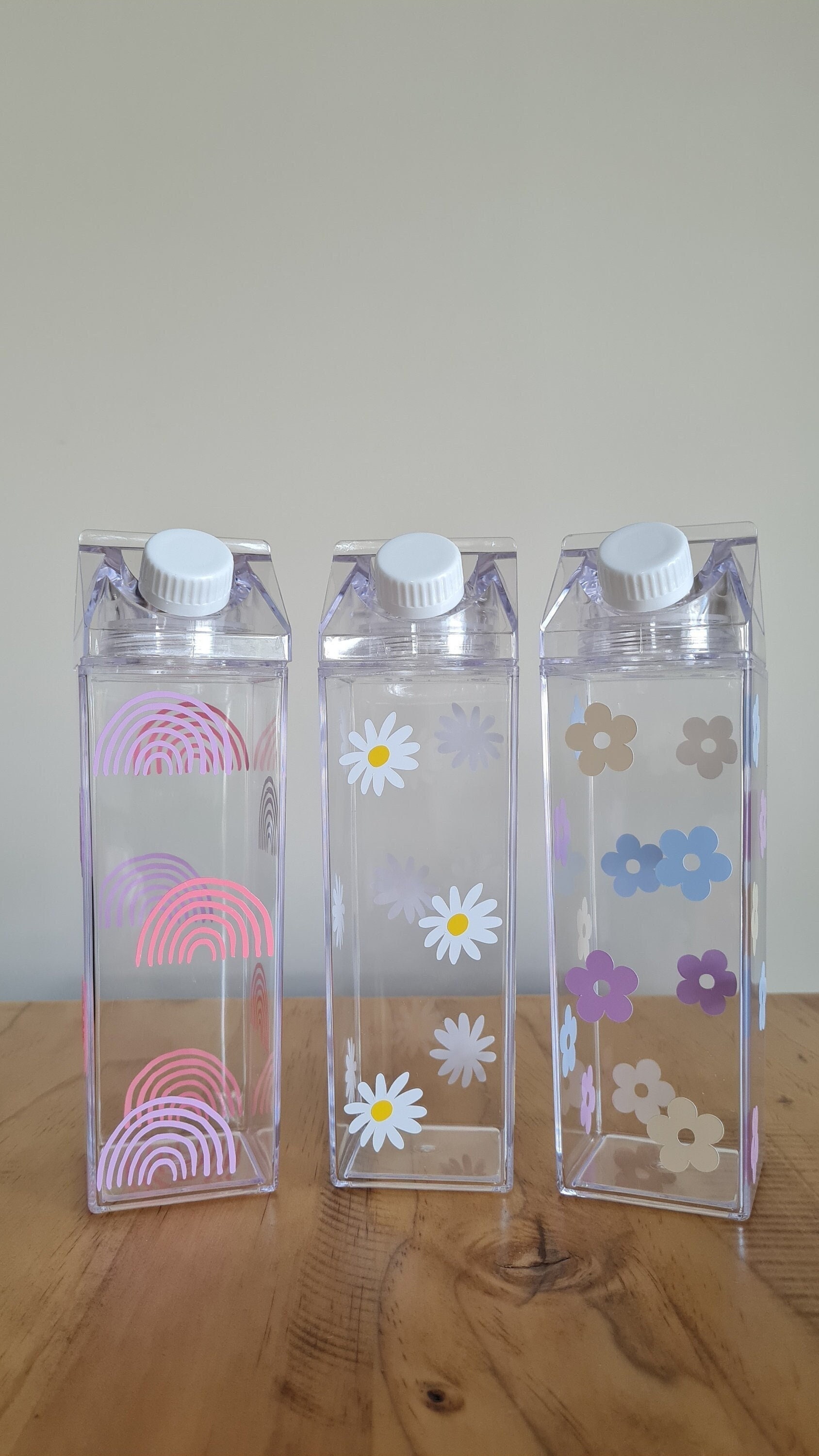 Personalised Milk Carton Drink Bottles Custom Named Water Bottle