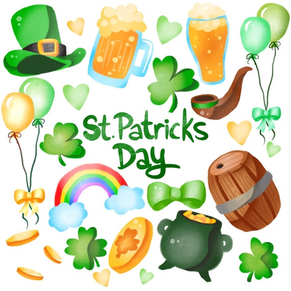 St Patricks Day clipart-cartoon style four leaf clover clipart