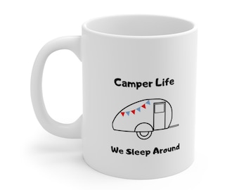 I Sleep Around In My Van Funny Camper - Beach - Sticker