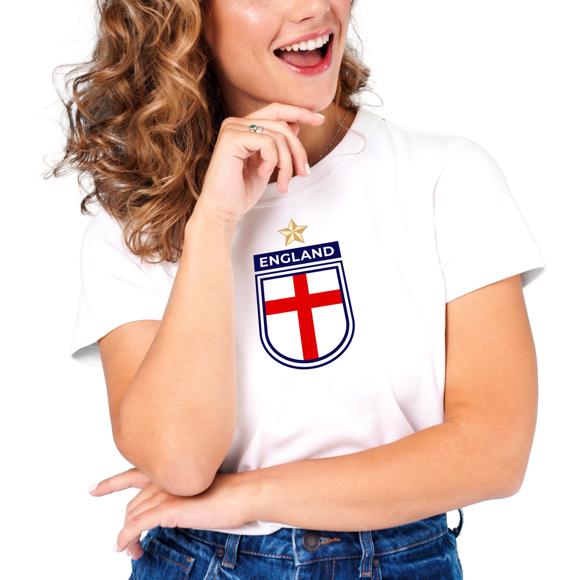 Womens England Football Team Jersey Plain Tshirt Etsy