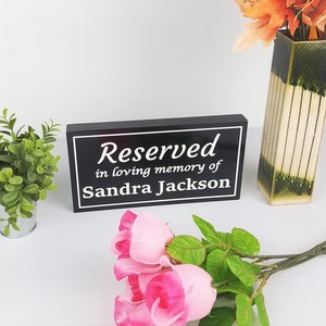 Memorial Plaque, Reserved Sign Wedding, Wedding Memorial Sign, In Loving Memory Of Sign, Memorial Gift