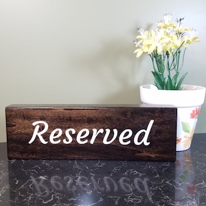 Reserved Sign, Wedding Decor, Wedding Signs Wood, Restaurant Sign, Reserved Table Sign, Reserved Seating