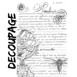 Large Decoupage Paper - 20 x 30&quot; - Napoleon Letter - with instructions