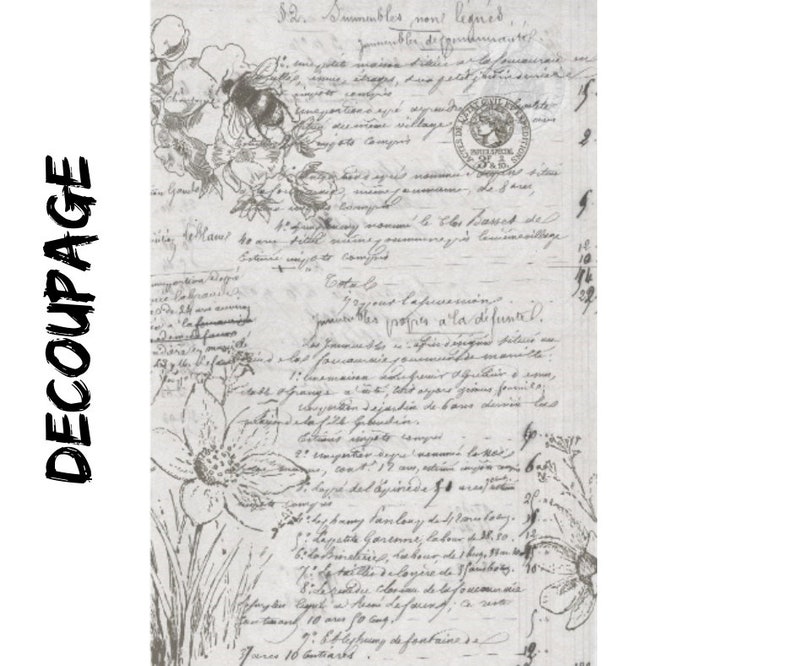 XL Decoupage Paper for Furniture 20 X 30 French Etsy