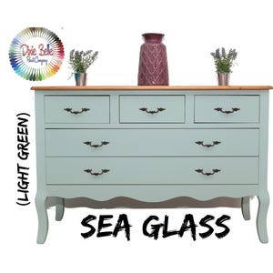 Dixie Belle - Green Chalk Mineral Paint - SEA GLASS  - Light Green with Blue