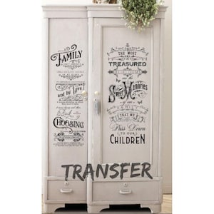 FAMILY HEIRLOOMS, 23" x 27", Decor Transfer, Redesign with Prima, Rub-on Decor Image Decal