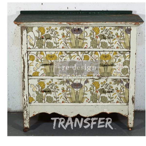 ANTONIA Transfer, 24" x 36", Rub-on Furniture & Wall Decor Image Stencil , Redesign with Prima