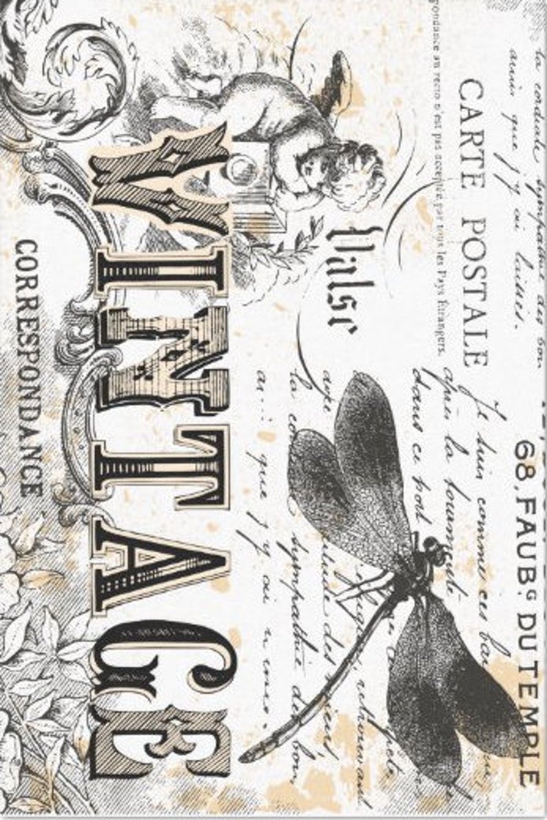 XL Decoupage Paper for Furniture 20 X 30 Vintage Etsy