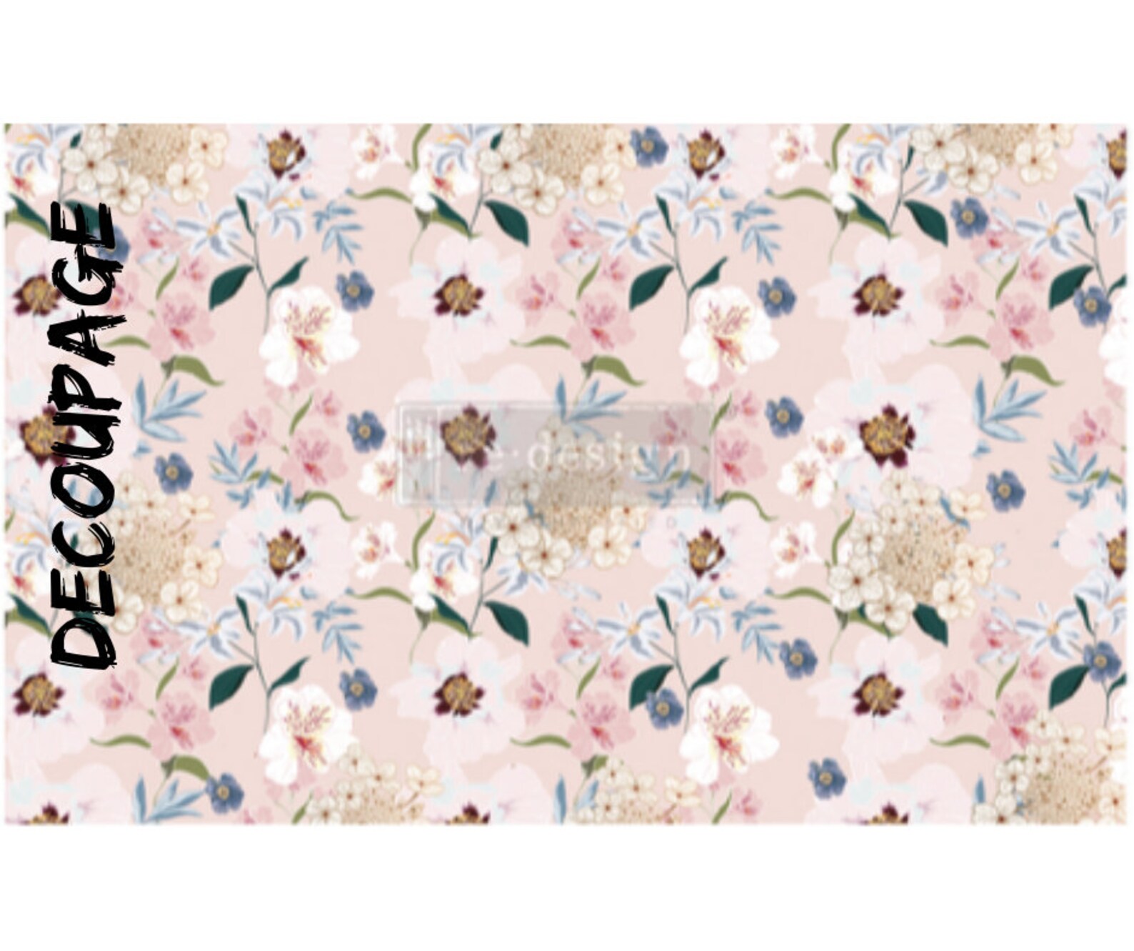 LARGE Decoupage Tissue Paper BLUSH FLORAL 19 x Etsy