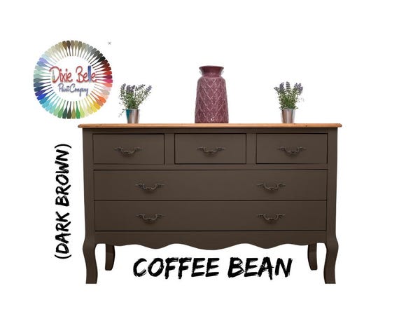 dark brown chalk paint dresser Dixie Belle - Mineral - COFFEE BEAN brown chalk paint colors