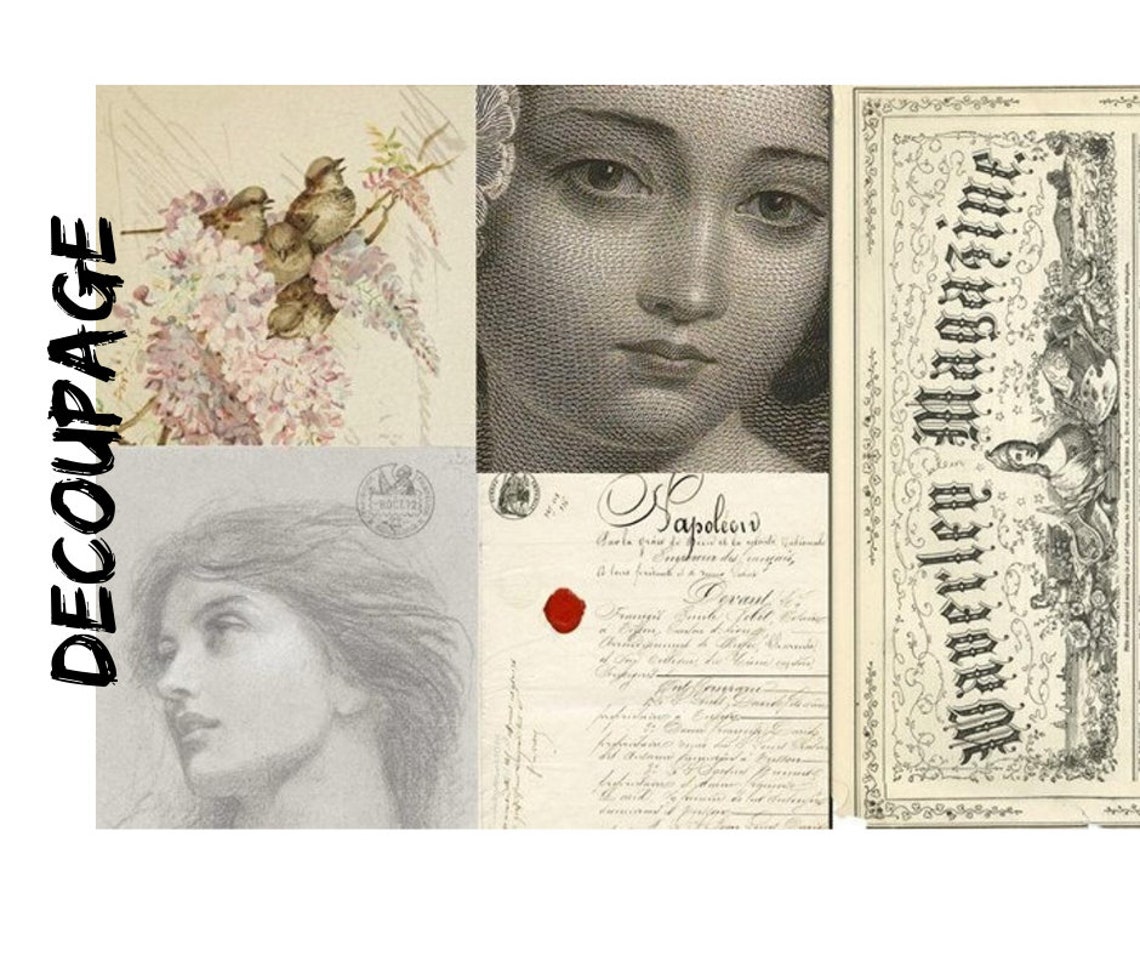 XL Decoupage Paper for Furniture 20 X 30 Romantic Etsy