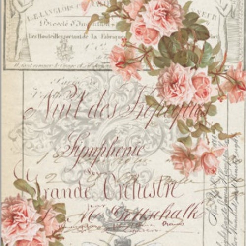 XL Decoupage Paper for Furniture 20 X 30 Vintage Etsy