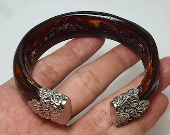 Natural Coral Red Color Akar Bahar Bangle Bracelet