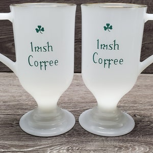 Mugs vintage Irish Coffee à rebord doré Lot de deux 2 Verre fabriqué en  France -  Canada