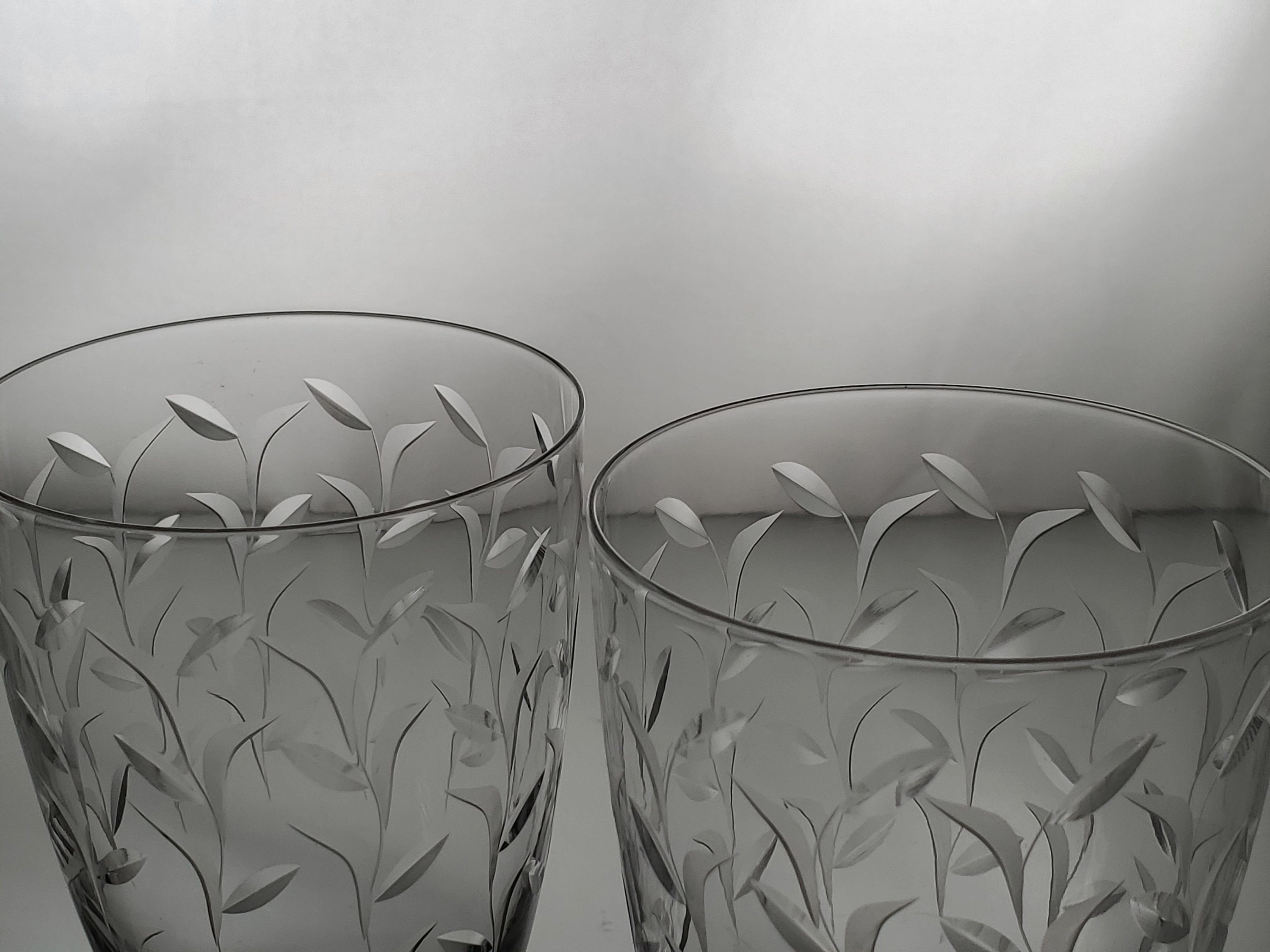 Set of 2/Vintage Iced Tea Glasses/Ribbed Etsy