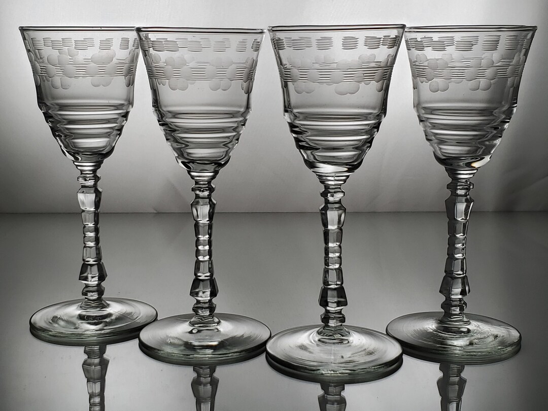 Set of 4/mid Century Modern/rock Sharpe Libbey 300510 Wine Glasses