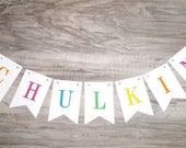 Schoolchild Pennant Necklace Garland Flag Names Customizable Birth Anniversary Garland Baptism Colorful Colors or Plain Color