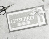 Voucher Wish Fulfiller Envelope Packaging Din long Format elegant light grey suitable for tickets, money or other elongated vouchers.
